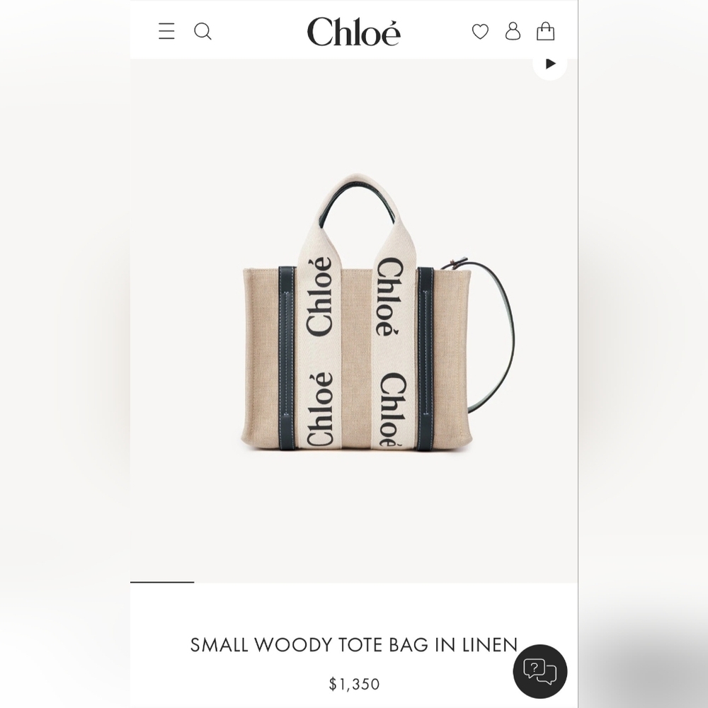 Chloé Small Woody Tote Bag in Beige and Blue